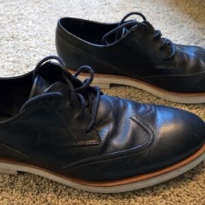 Calvin Klein Jeans Dark Blue Leather Oxfords